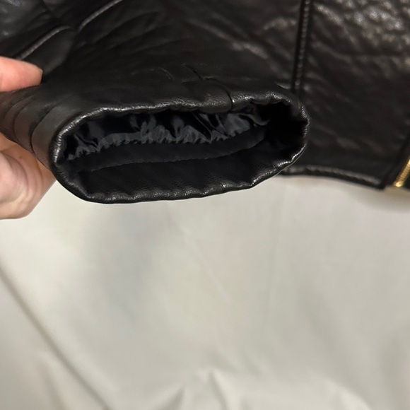 Calvin Klein Black Leather Biker Jacket - Picture 8 of 16